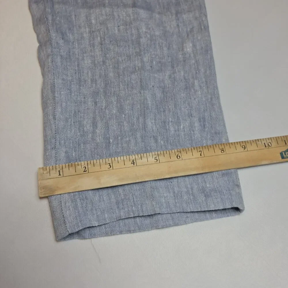 Men's Linen Pants Sz 33 Holland Sherry Casual Trousers Pennsylvania Corbin Blue
